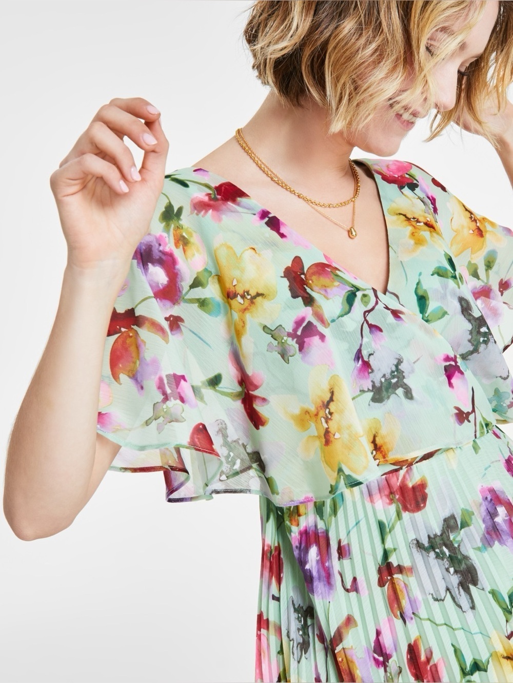 Kensie Pastel Mint Floral Wrap Dress